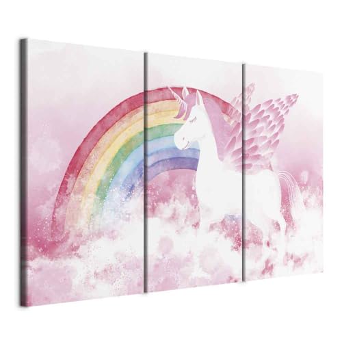 murando - Wandbilder XXL für Kinder 120x80 cm Vlies Leinwandbild 3 Teilig Kunstdruck modern Wandbilder XXL Wanddekoration Design Wand Bild - Tiere Einhorn Regenbogen Unicorn Pegasus murando - Wandbilder XXL für Kinder 120x80 cm Vlies Leinwandbild 3 Teilig Kunstdruck modern Wandbilder XXL Wanddekoration Design Wand Bild - Tiere Einhorn Regenbogen Unicorn Pegasus