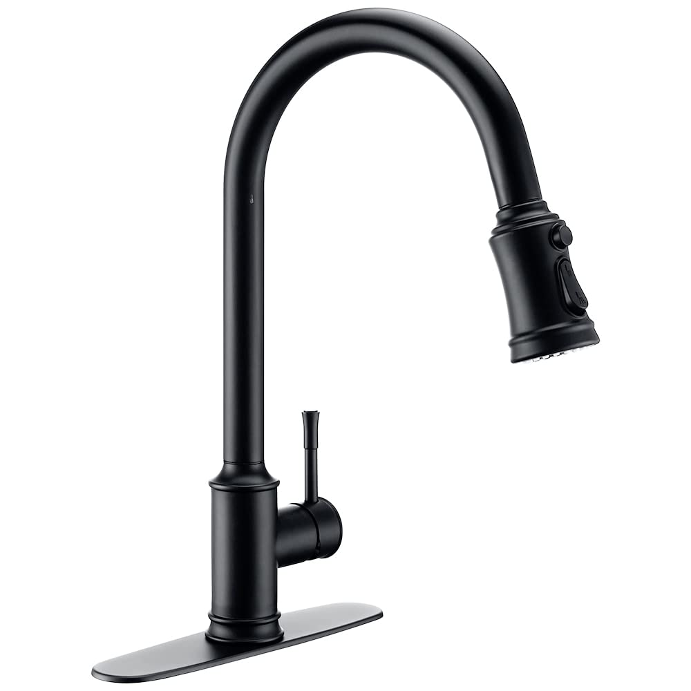 SnamicE Kitchen Tap Touch Sensor Pull Out Down Mixer Tap, Deck Mounted Kitchen Faucet, Hot Cold Water Swivel Spout,Black