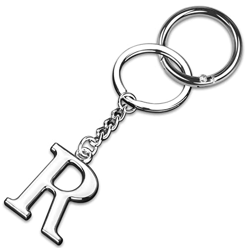 Letter A-Z Keychain Stainless Steel Alphabet Initial Pendant With Key Ring & Bag Buckle, For Women Men Diy Gifts Accessories #TOP20