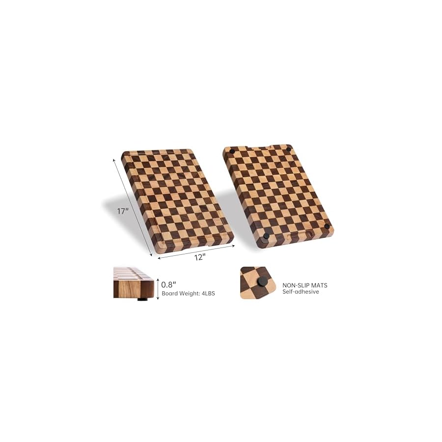Cutting-Boards-for-Kitchen-Design-in-USA-Large-Acacia-Wood-Chopping-Board-Checkered-Cutting-Board-with-Juice-Grooves-Handles-Butcher-Block-Serving-Tray-with-Gift-Box-17-x-12-x-08 THETCHRY Cutting Boards for Kitchen, Design in USA Large Acacia Wood Chopping Board, Checkered Cutting Board with Juice Grooves & Handles, Butcher Block Serving Tray with Gift Box, 17" x 12" x 0.8"