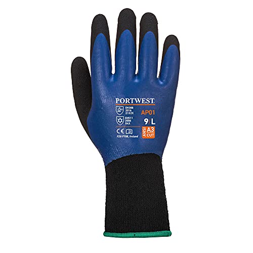 Portwest AP01 Thermo Grip Pro Glove Blue/Black, Large, Blue / Black, L (Pack of 1) - Image 2