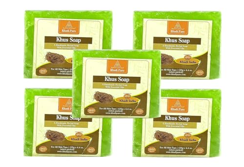 Image of Khadi Pure Herbal Khus Soap 125g (Pack of 5) (625g)