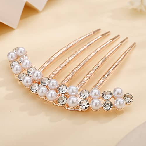 Missgrace Peine de Pelo con Brillantes y Perlas Dorado miniatura 4