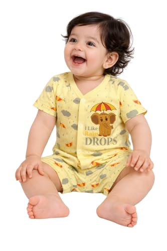 Image of Chandrika Baby Boys & Girls Regular Fit 100% Cotton Half Sleeve Jhabla & Shorts Set Pack of 3