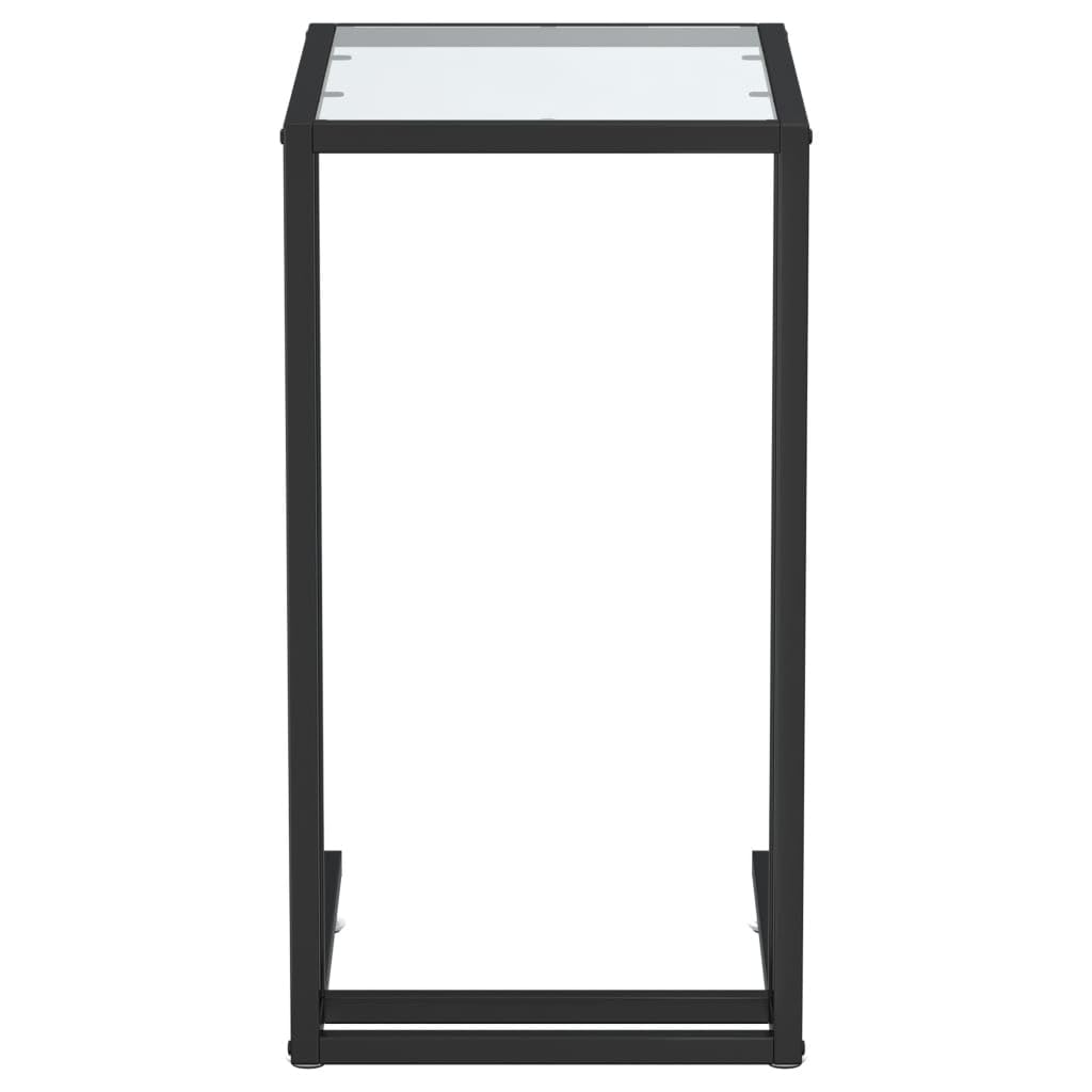 Przezroczysty stolik pomocniczy, 50 x 35 x 65 cm, szkło hartowane, elegancki stół konsolowy do salonu, stabilny szklany stół z metalową ramą, uniwersalny stolik pod telefon