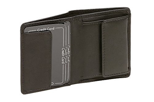 LEAS Portafoglio Mini-Edition in Vera Pelle Nero