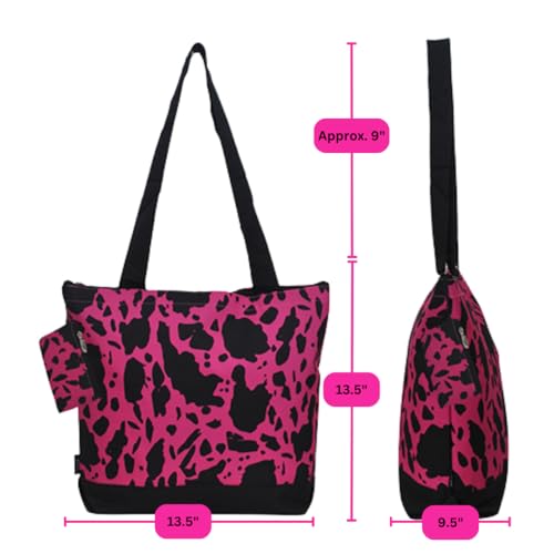 Image of NGIL Medium Top Zipper Closure Canvas Tote Bag with Attached Matching Coin Purse For Moms and Nurses