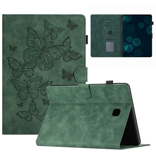 DayQiQiPu Caso per Samsung Galaxy Tab S3 2017 9.7 Pollici T825 Motivo di Farfalle Cavalletto Chiusura Magnetica Flip Copertura Protettiva con Auto Verde
