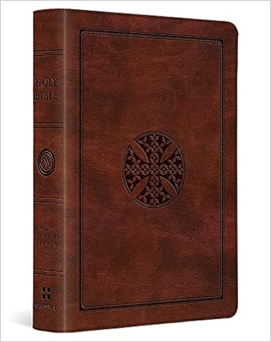 ESV Large Print Compact Bible (TruTone, Brown, Mosaic Cross Design) book cover