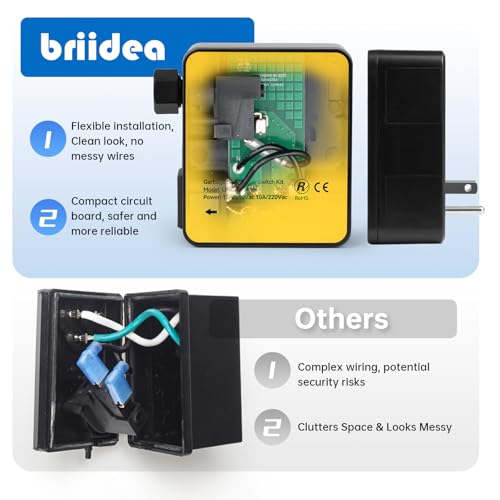 Garbage Disposal Air Switch Kit Sink Top Waste Disposal Stainless Steel Black On/Off Air Button Food and Waste Disposals Part by Briidea, UL Listed