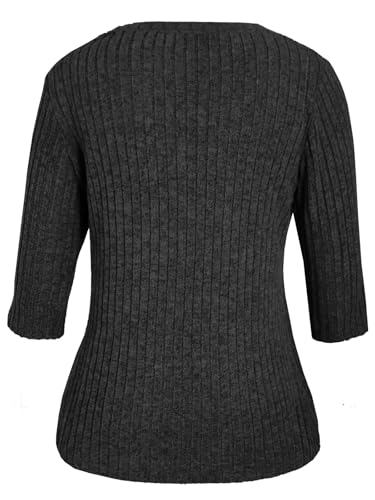 Image of JomeDesign Sweaters for Women 3 /4 Sleeve Tops Round Neck Loose Casual Blouses