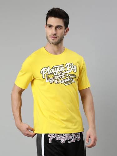 Image of XTEP PlayinBig Basketball Series, Basketball T-Shirts, Topwear, 100% Polyester, Basketball Inspired Style, Loose Fit, Basketbal Chest Print T-Shirt for Men (Multi Color Options)