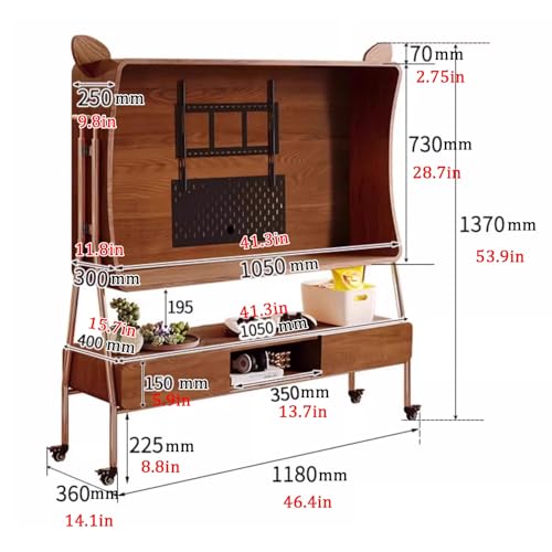 Soporte móvil para TV con ruedas y cajones para TVs <43" miniatura 3