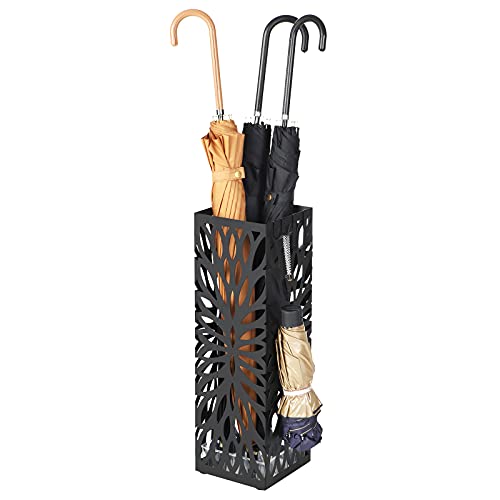 SONGMICS Umbrella Stand, Umbrella Holder for Entryway, Steel Square Umbrella Rack Organizer...