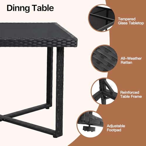 Panana 8 Seater Rattan Garden Dining Set with Table, 4 Chairs & 4 Stools, Cube Space Saving Outdoor Furniture for Patio, Conservatory & Garden 3 Panana 8 Seater Rattan Garden Dining Set with Table, 4 Chairs & 4 Stools, Cube Space Saving Outdoor Furniture for Patio, Conservatory & Garden - Image 3