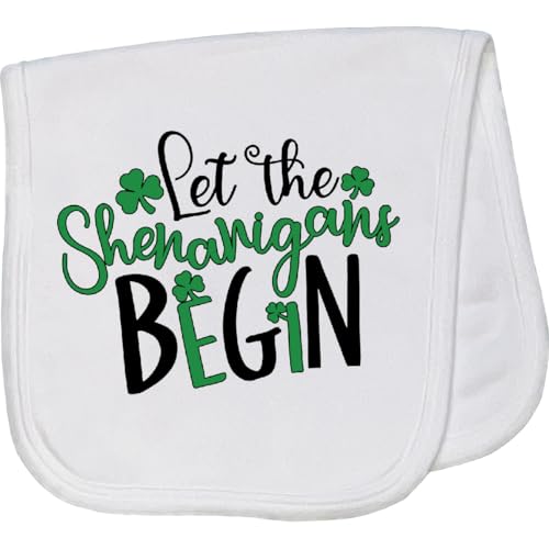 inktastic St. Patrick's Day Let The Shenanigans Begin Baby Burp Cloth White 3e59e