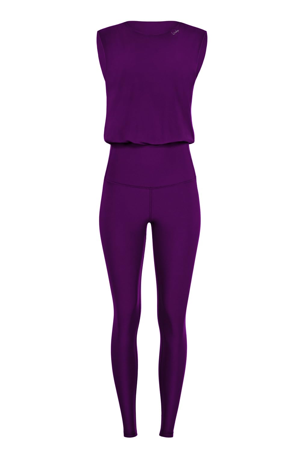 Winshape Damski kombinezon funkcyjny Comfort JS102LSC, styl komfortowy, fitness, czas wolny, joga, pilates, ciemna śliwka