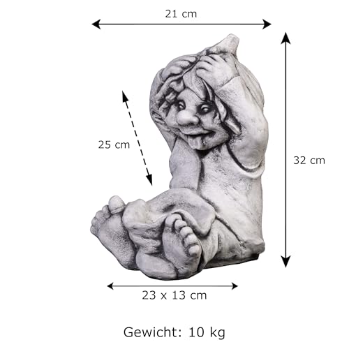Lustiger Gnom „Säckchen“ aus Steinguss, frostfest - 5