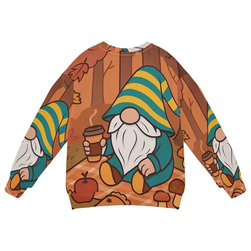 Wudan Autumn Gnome Picnic Big Girls Sweatshirt Hoodie Long Sleeve Tops Clothing Shirts2