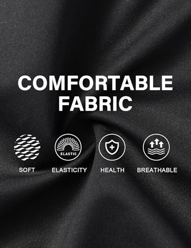 Mauro Kane Mens Shorts Quick Dry 3 Inch Running Shorts Sports Elasticated Waist Drawstring Summer Jogging Short with Zip Pockets,Black-S - Image 5