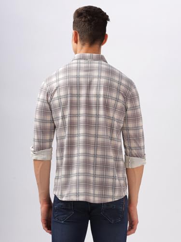 Image of BULLMER Trendy Regular Fit Striped Causal Full Sleeve Shirt for Men.