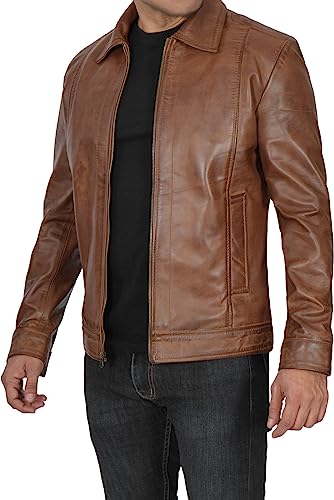 Image of Blingsoul Disc TOS Sheep Leather Jacket Men | [1116087] Jose Chocolate Brown, XXXL