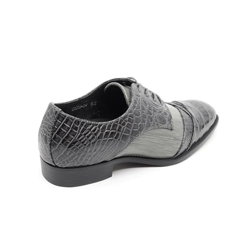 Image of Metrocharm Men's Formal Fashion Tuxedo Wedding Lace Up Cap Toe Dress Shoe croco-04