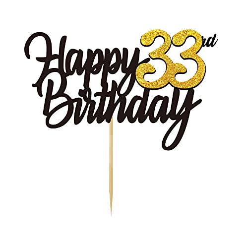 Happy 33rd Birthday Glitter Topper