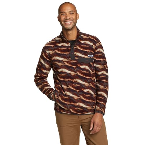 Eddie Bauer Men's Chutes Mock Neck Fleece, Burgundy, Medium at