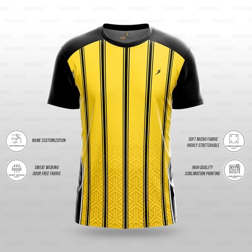 Image of YOURJERSEY Custom Sports Jersey for Men & Kids | Add Player Name | Personalised Cricket /Football /Badminton T-Shirt | Custom Team Jersey
