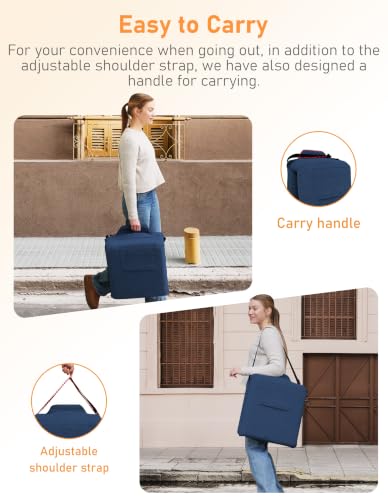 Image of FASTMOMENT Floor Chair with Back Support Adjustable Meditation Chair with 14 Positions Portable Ground Seating for Adults Foldable Floor Seat for Meditation Yoga Reading (Thicker Sponge Version, Blue)