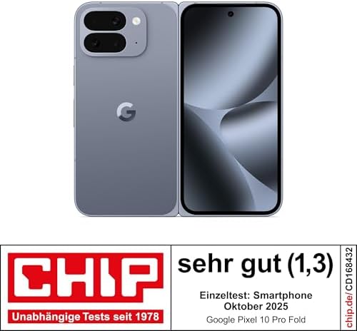 Google Pixel 10 Pro Fold – Android-Smartphone ohne SIM-Lock mit Gemini – Innovatives Dreifach-Rückkamerasystem – Über 24 Stunden Akkulaufzeit – Faltbares Display – Moonstone, 256GB