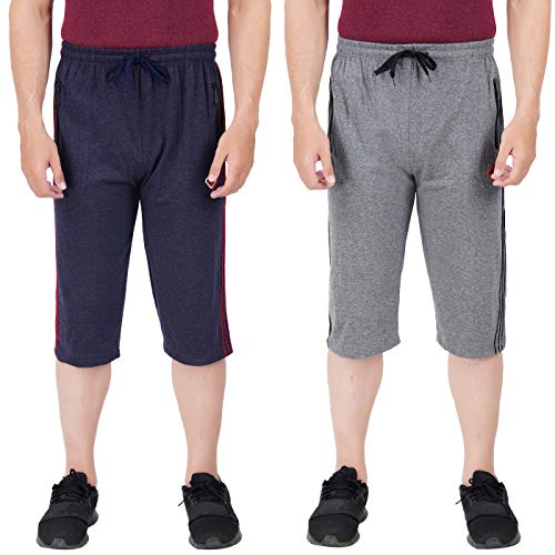 Image of FEEL TRACK Men's Regular Fit Three Fourth Capri (Pack of 2)