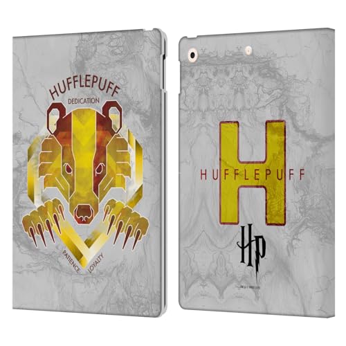 Étui portefeuille iPad 10.2 Harry Potter Poufsouffle housse cuir antichoc tablette Apple 2020