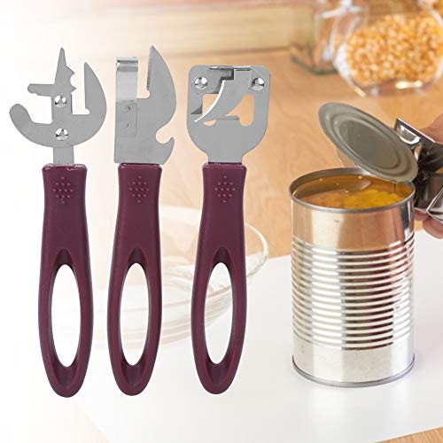 Okuyonic Can Opener,Manual Tin Opener Kit Bottle Opener Stainless Steel Side Can Opener Set Handheld Opener with Non Slip Handle for Beer Restaurant Home Camping - Image 3