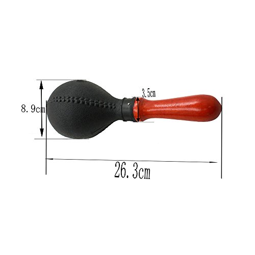Percussion Maracas Shaker Rasseln Sandhammer Percussion Instrument mit ABS Kunststoffschalen und Holzgriffen für Live-Auftritte und Aufnahme-Sessions (schwarz) - Image 6