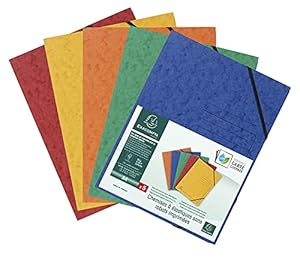 Exacompta 555410E 5er Pack Premium Eckspanner-Mappe. Made in Germany. Aus extra starkem Colorspan-Karton DIN A4 mit 2 Gummizügen farbig sortiert Sammelmappe ideal für Büro und Schule