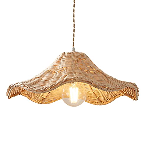 Lustre en rotin de 30cm style japonais suspension rétro E27