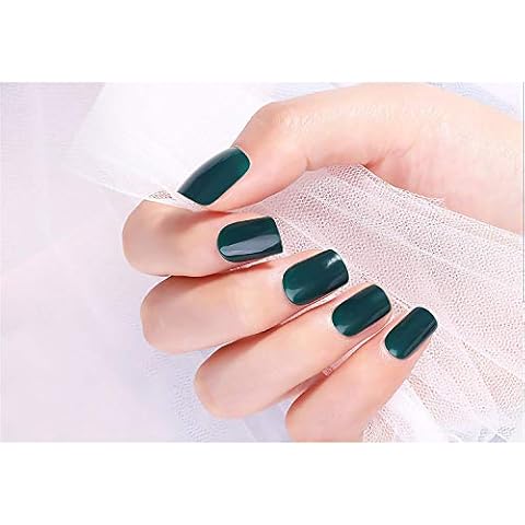 24PCS Square Press on Nails Short Fake Nails Glossy Full Cover False Acrylic Artificial Nails for Women and Girls Cover