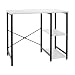 AmazonBasics Classic Computer Desk With Shelves - White, BIFMA Certified