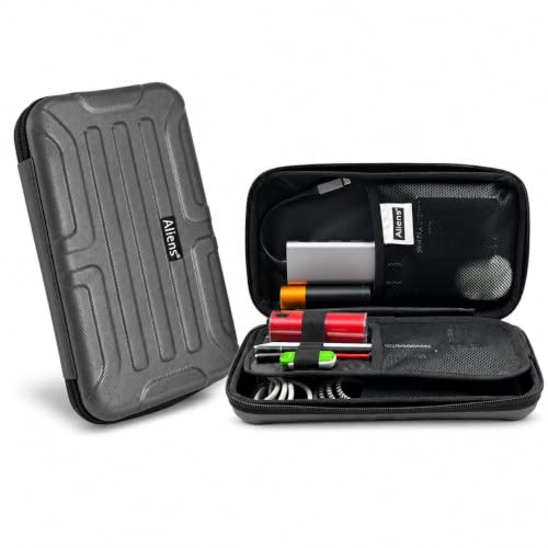Image of Aliens Large Travel Gadget Organiser Case Bag, Hardshell ABS Material, Shockproof, Water-Resistant Travel Storage Pouch for HDD /SSD, Gadget Organiser, Cable,Charger,Smartphone,airpods,Power Bank-Grey