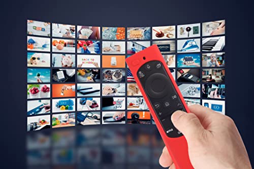 Image of Silicon Protective Case Cover Compatible with Samsung Smart TV Remote Control 2022 TM2280E QLED TV BN68-13897A (Remote Not Included) - Red
