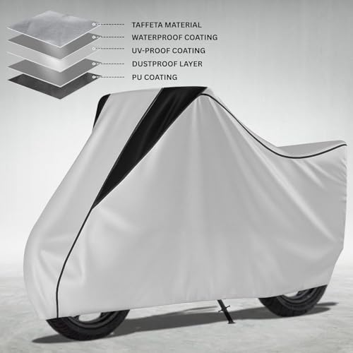 Image of Motorcycle Scooty Body Cover for Outdoor Use - Heavy Fabric Water Resistant Two Wheeler Cover with UV, Dust & Rain Protection Compatible for Ola S1 Pro