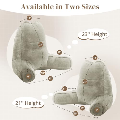 Image of Sasttie Reading Pillow for Bed, Back Pillow for Sitting Up, Linen | 21 inch Backrest Support Cushion for Couch, Sofa, and Floor, Dorm Essentials, OEKO-TEX, Adjustable Down Alternative Fill