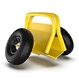 Heavy Duty Panel Dolly Slab Dolly with Handle & 2 10' Solid Rubber Tires Wheels 1000LBS Load Capacity for Drywall Sheet Heavy Appliance & Material Handling All Terrain Moving Cart Panel Dolly - Yellow