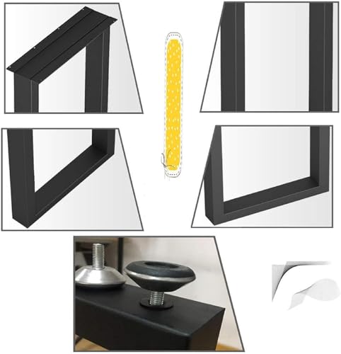 Pieds de table industriels 101,6 cm ajustables pour sol irrégulier