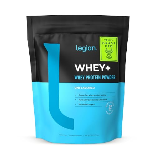 LEGION Whey+ Protein Whey Isolate from Grass Fed Cows - Whey Protein Isolate Powder Low Calorie, Non-GMO, Sugar Free, Lactose and Gluten Free, All Natural Protein Powder for Men & Women, 30 Servings… - Thumbnail 2