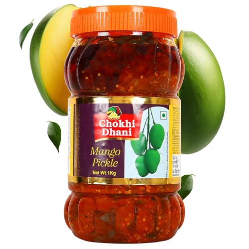 Image of Chokhi Dhani Mango Pickle 1kg | Authentic Indian Aam Ka Achar | Spicy & Tangy Traditional Mango Pickle with Mustard Oil & Aromatic Spices | Homemade Style