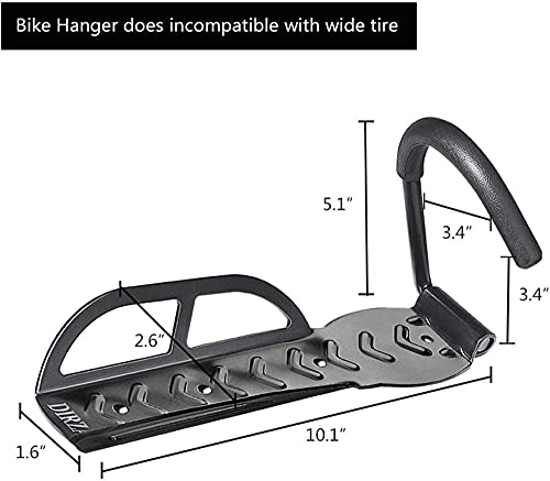 DIRZA-Bike-Wall-Mount-Rack-with-Tire-Tray-Vertical-Bike-Storage-Rack-for-IndoorGarageShed-Easy-to-install-Great-for-Hanging-RoadMountain-or-Hybrid-Bikes-Screws-Included-2-Pack