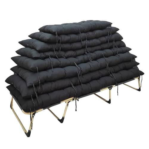 Genérico Cojín Transpirable para Silla Mecedora, cojín Universal para sillón reclinable con Lazos, Color sólido para Cojines de Silla de jardín(75x194cm(30x76inch), Black)